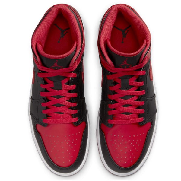 Tenis Air Jordan 1 Mid Retro Negro/rojo/blanco Hombre Talla #27.5