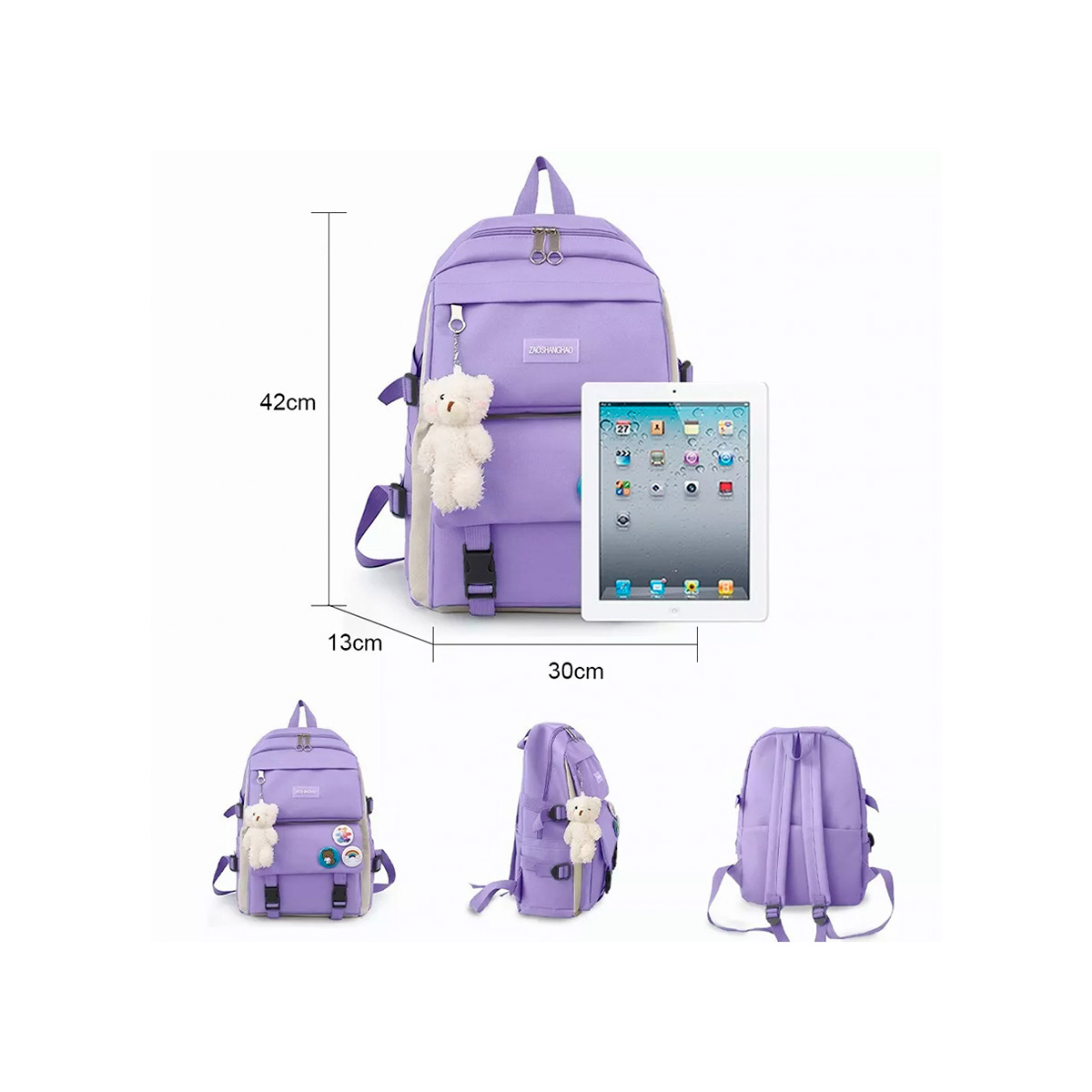 Set De Mochilas Petukita Box Escolar Estilo Kawaii