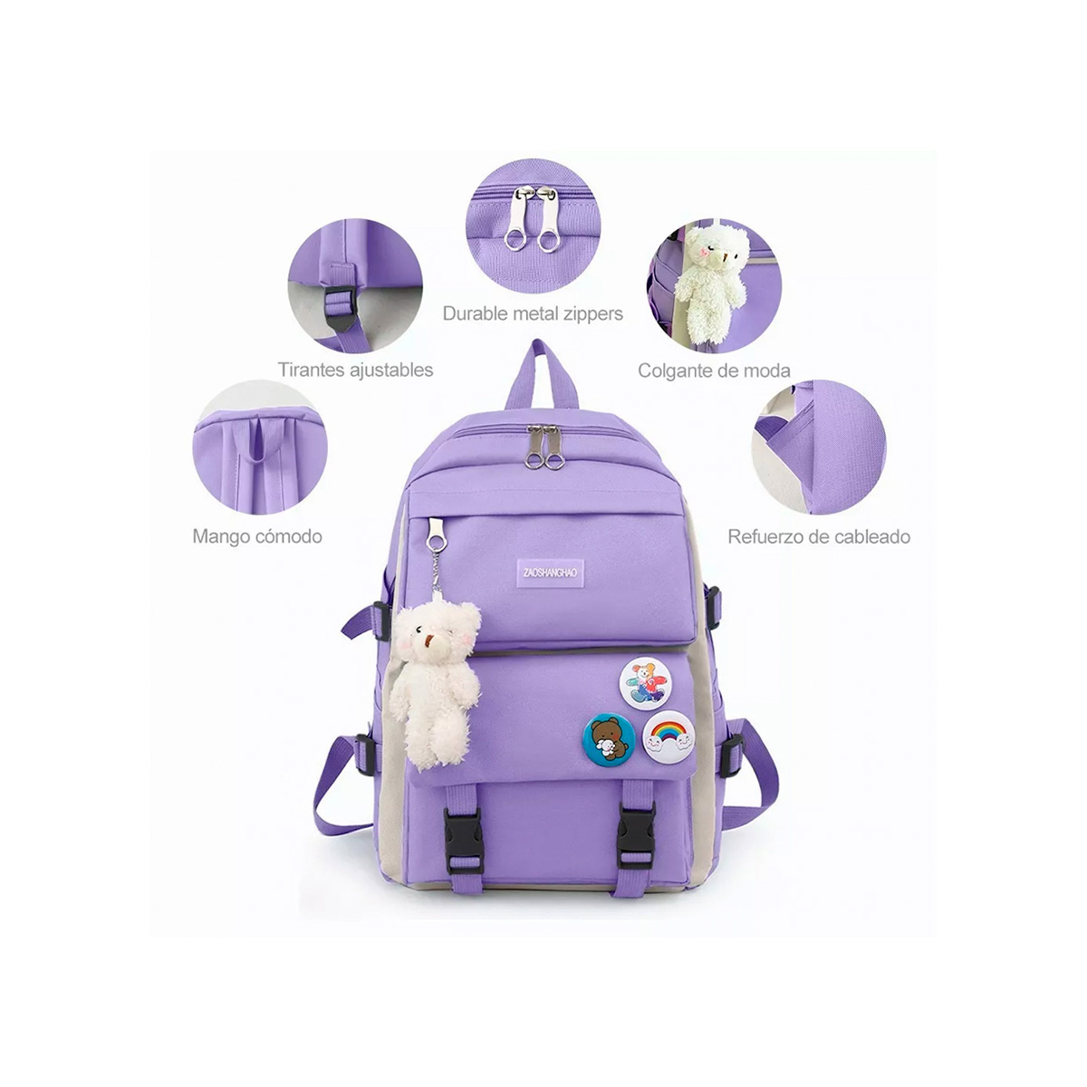 Set De Mochilas Petukita Box Escolar Estilo Kawaii