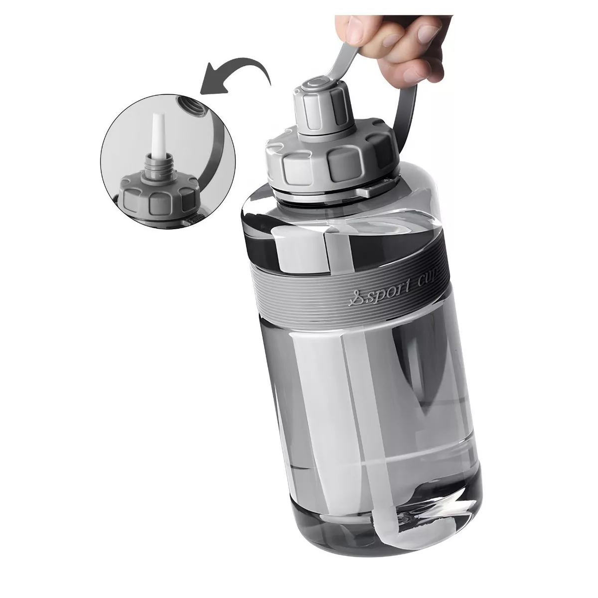 Bote De Agua 2 Litros Botella Para Agua Deportiva Portatil