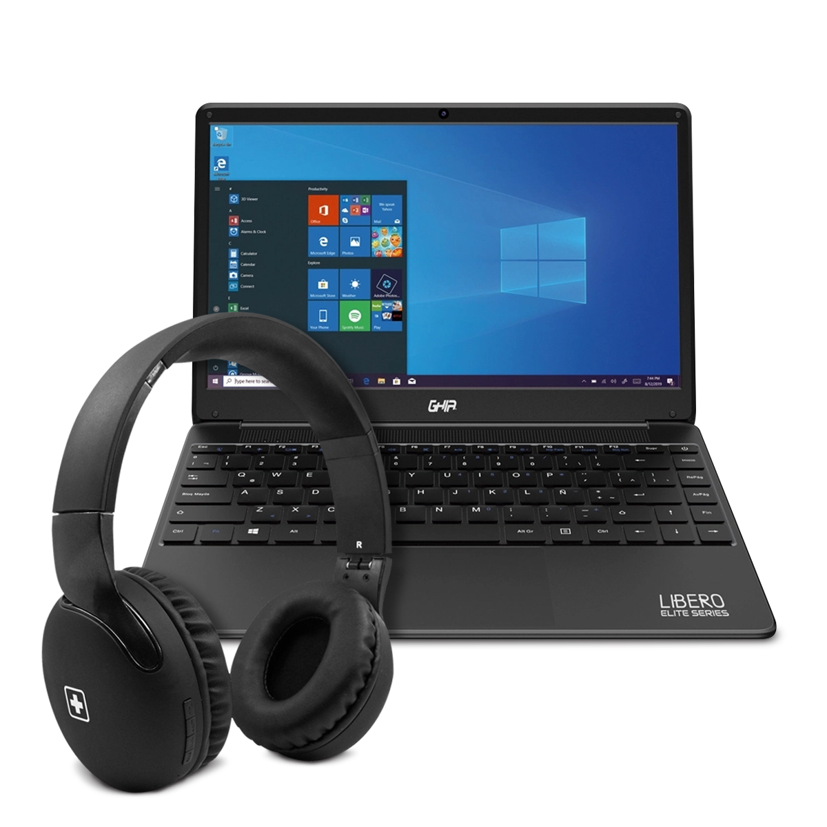 Combo Laptop Ghia Notebook Libero Elite Intel I5-8259U 2C 8GB 256GB ssd 14Pulg FHD W10H Black LFI5H + Audìfonos