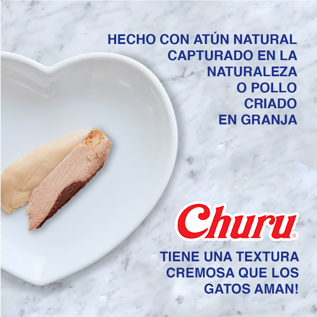 Inaba Churu Premios para Gato Atún y Vieira, Paquete 4 tubos