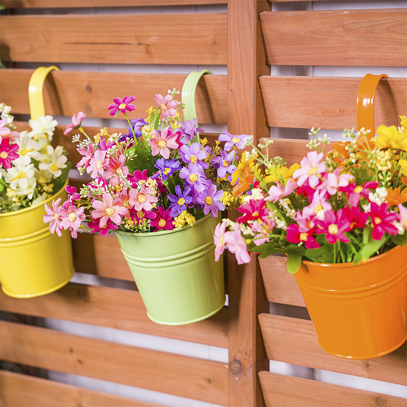 Macetas Colgantes Metálicas de Colores con Gancho 10 Piezas