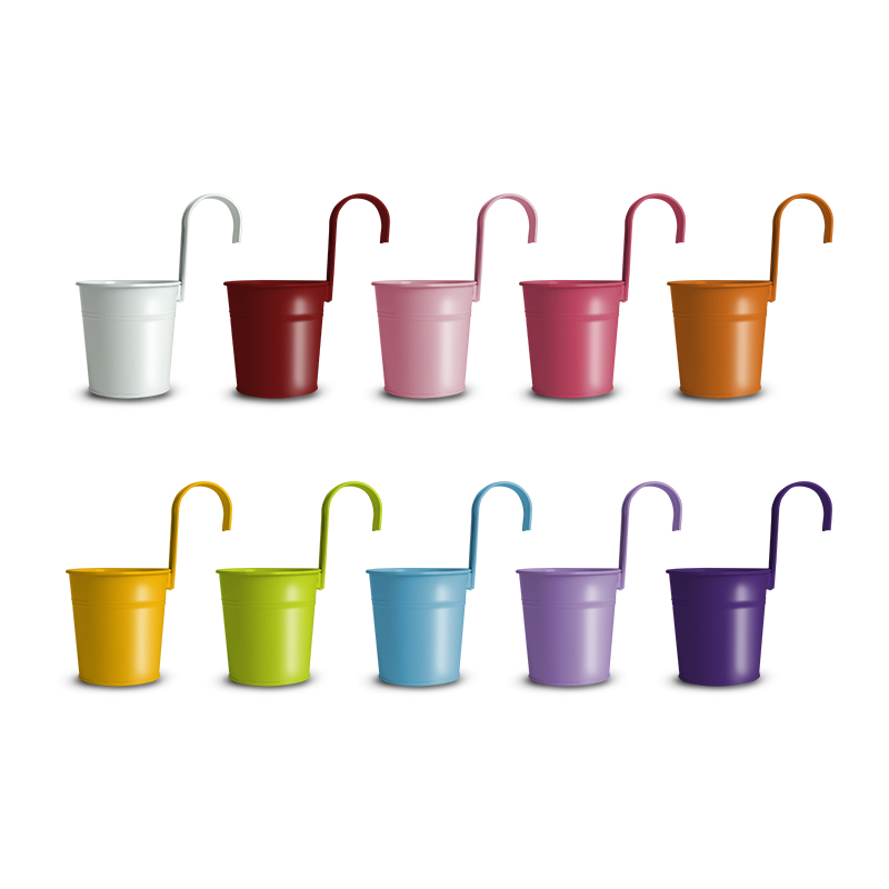 Macetas Colgantes Metálicas de Colores con Gancho 10 Piezas