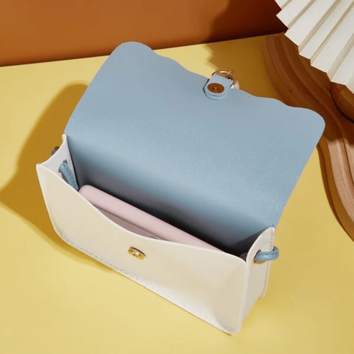 Bolsita Azul con Blanco Para Dama Niña Moda Mujer