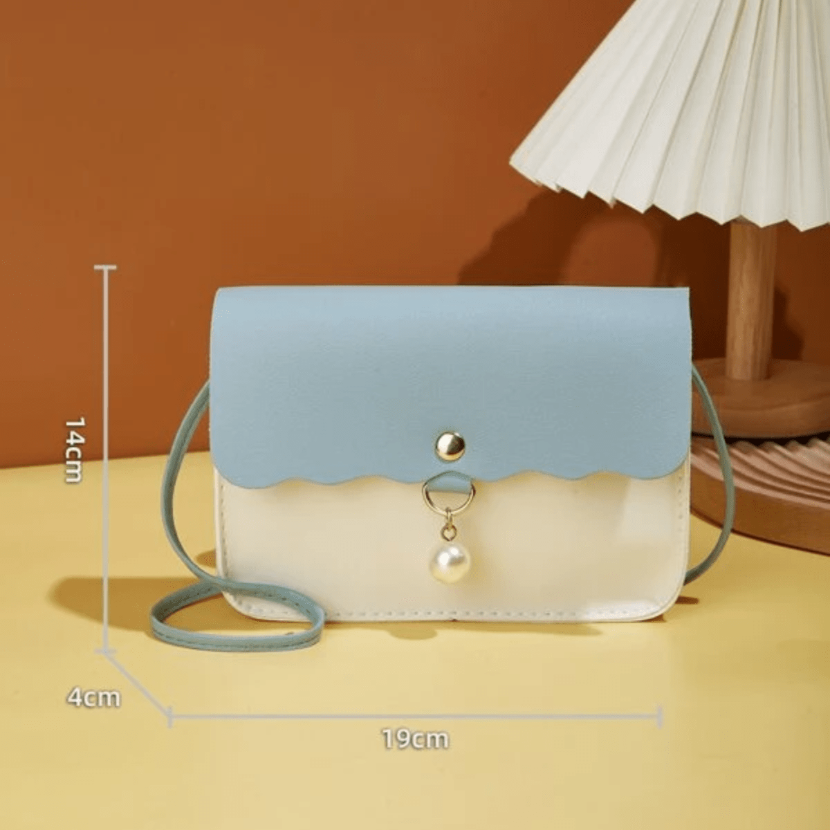 Bolsita Azul con Blanco Para Dama Niña Moda Mujer