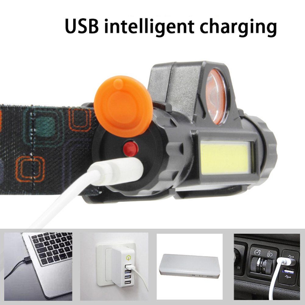 Linterna Frontal De cabeza Led De Usb Recargable Lámpara Para Acampar