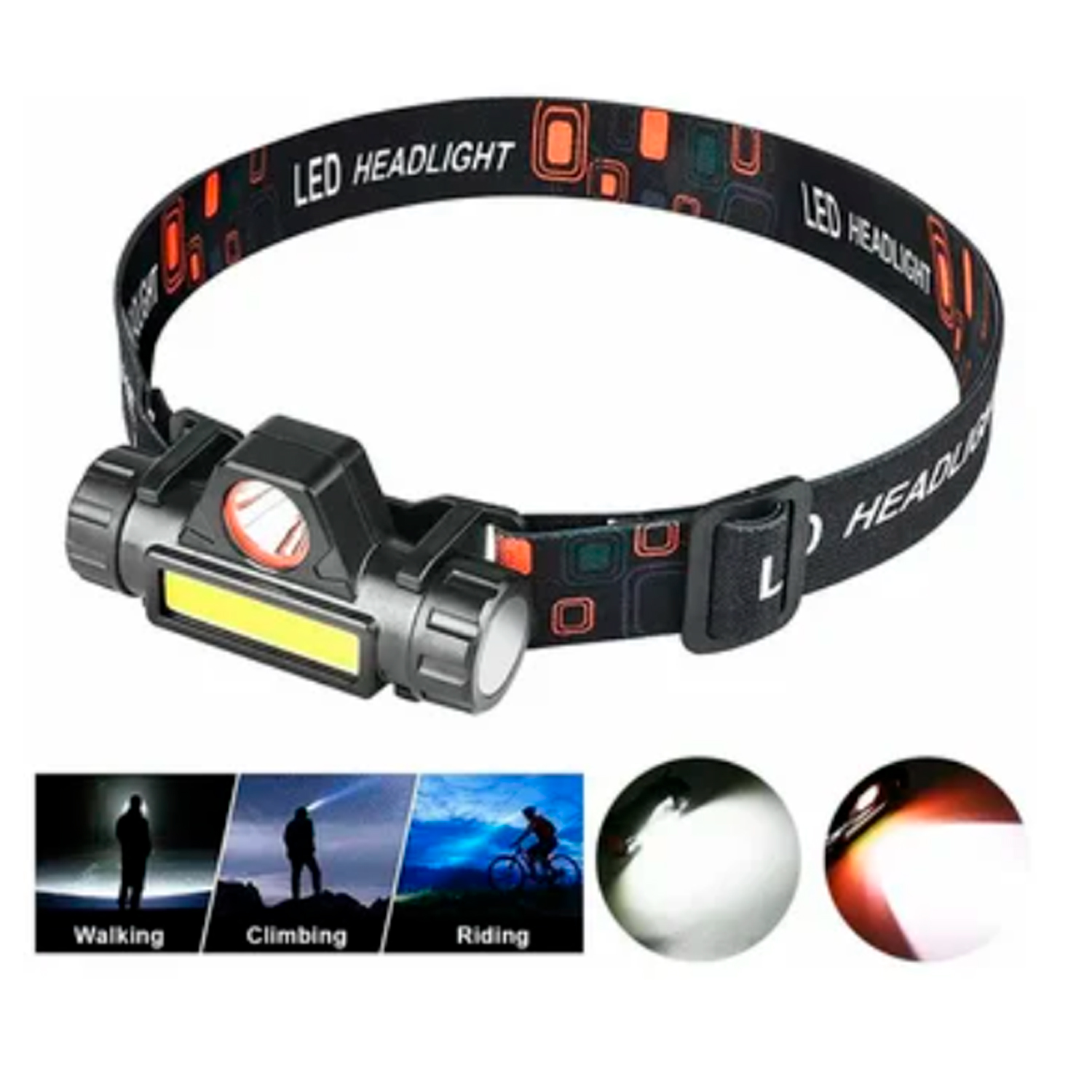 Linterna Frontal De cabeza Led De Usb Recargable Lámpara Para Acampar