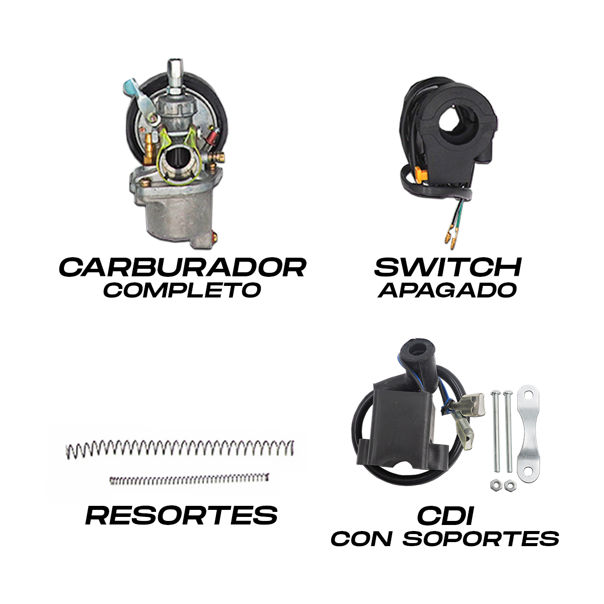 Refacciones Motor Bicicleta Carburador, Switch, Cdi, Escape