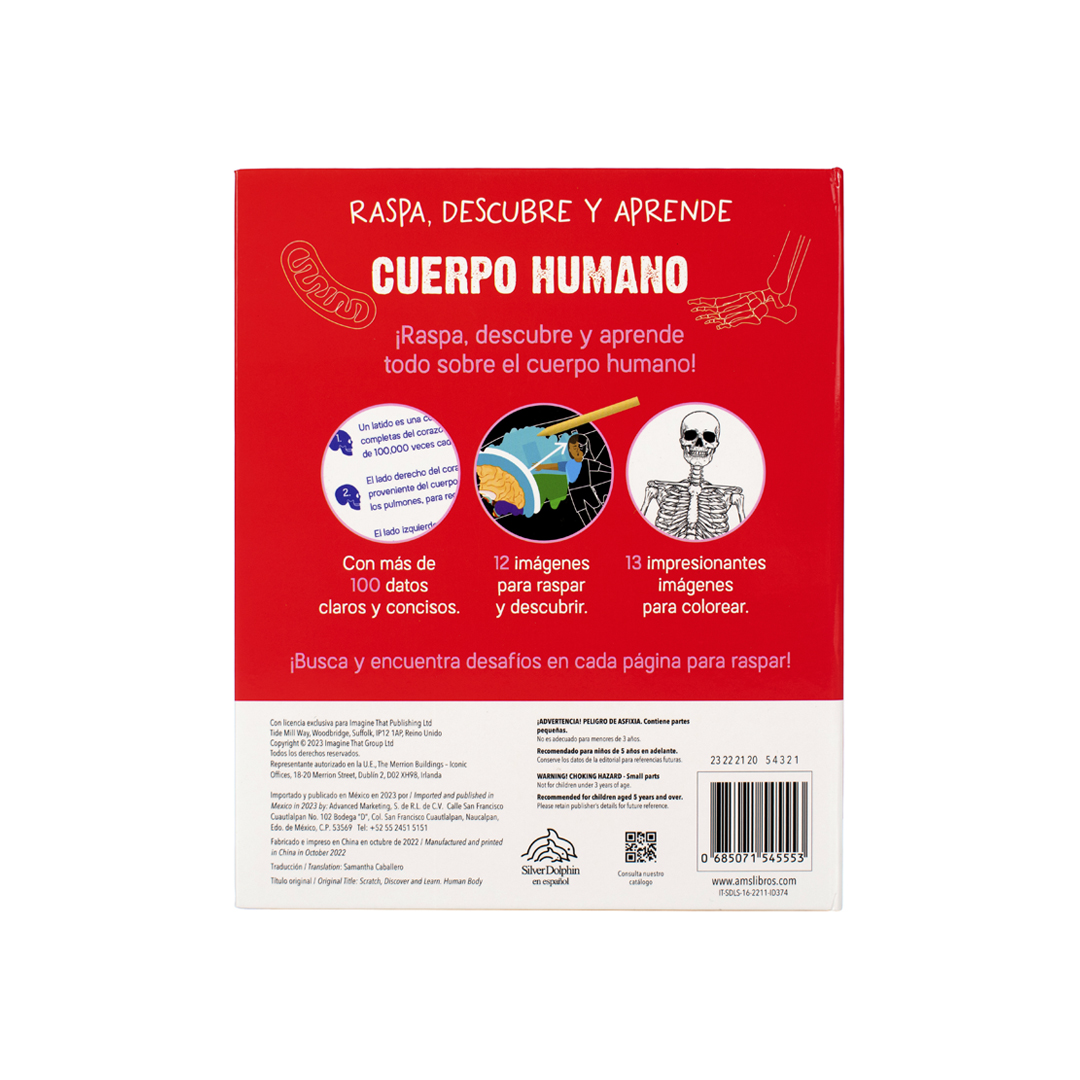Libro infantil raspa y descubre: Cuerpo humano 