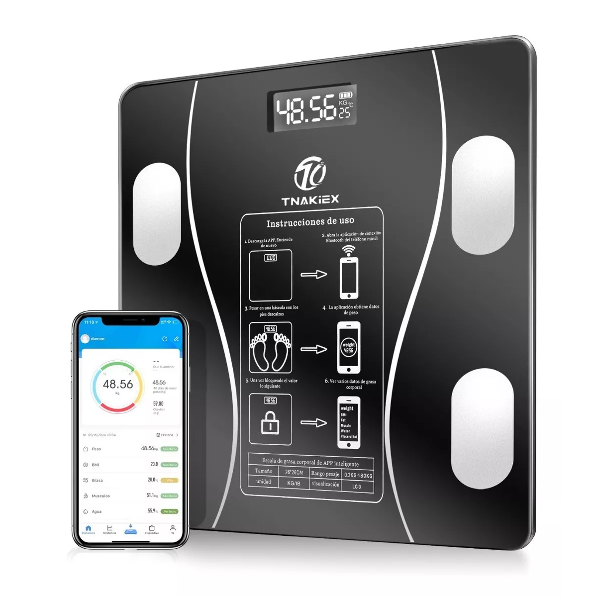 Báscula Electrónica Bluetooth Inteligente De Baño