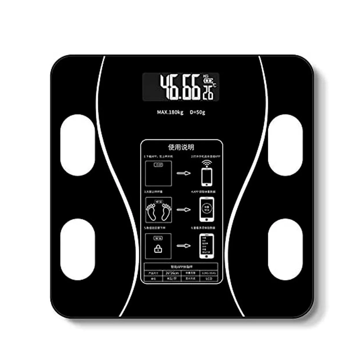 Báscula Digital Peso Corporal Sincroniza Tu Celular Vía App