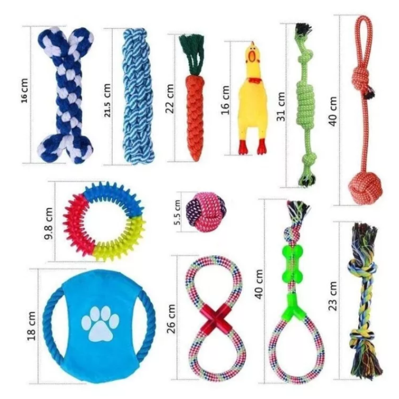 Juguetes De Cuerda Para Perro Morder 12 Pz Masticar Cachorro