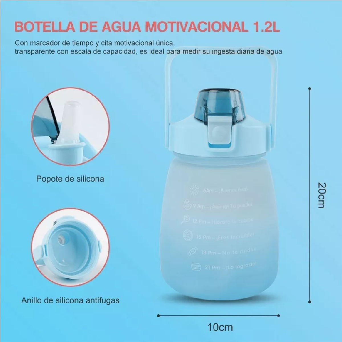 Botella De Agua 1.3l Taza De Agua Deportiva De Gran Capacida