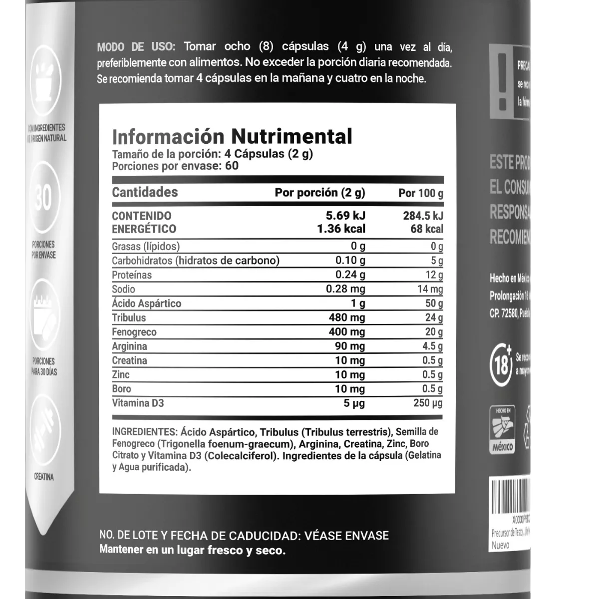 Precursor D Testosterona Mens Platinum 240 Caps B Life