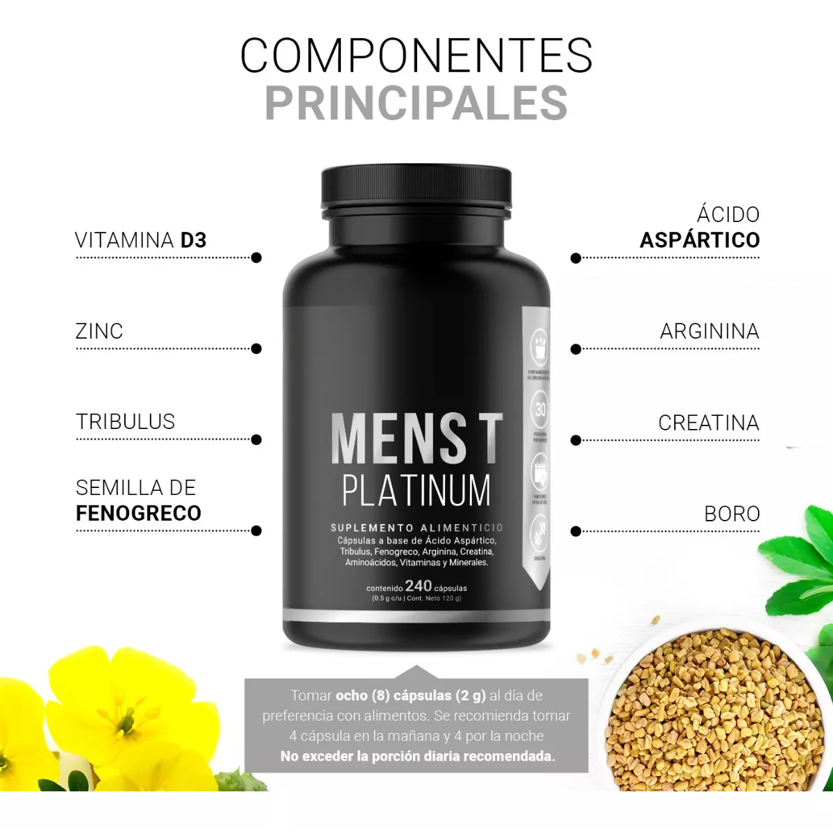 Precursor D Testosterona Mens Platinum 240 Caps B Life