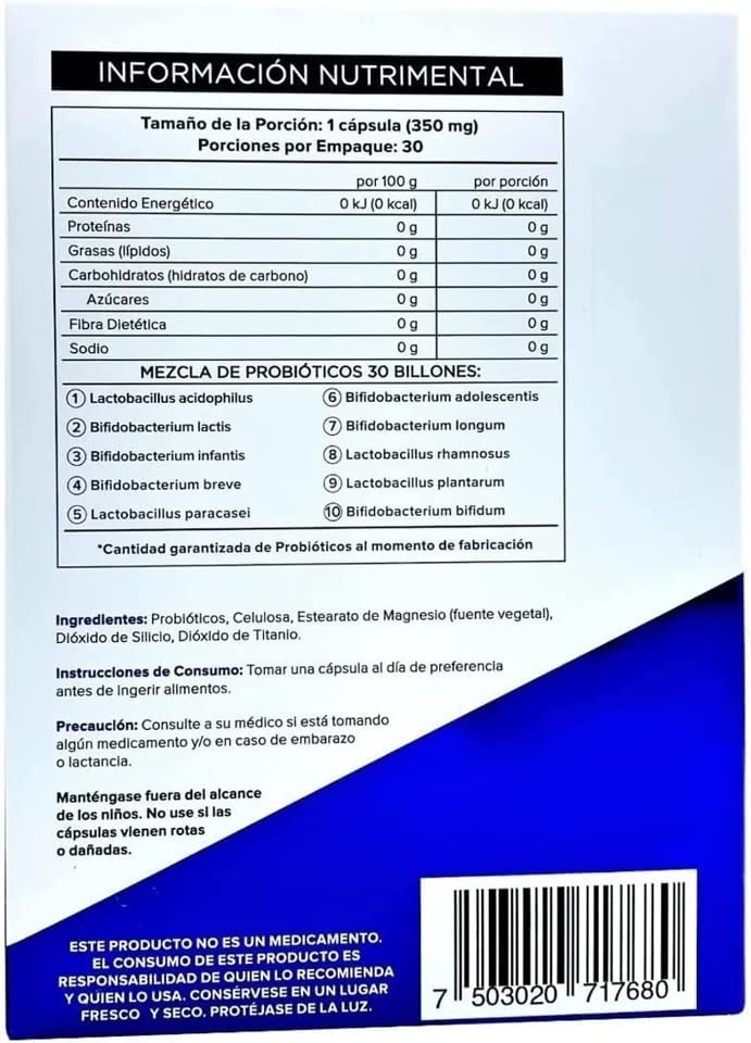 Bioleven 30 Billones De Probióticos - 60 Cápsulas 