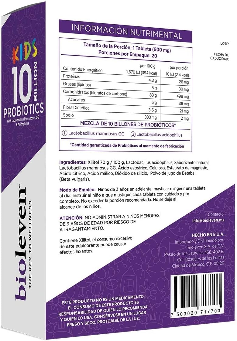 Bioleven Kids 10 Billones De Probióticos 2/20 tabletas