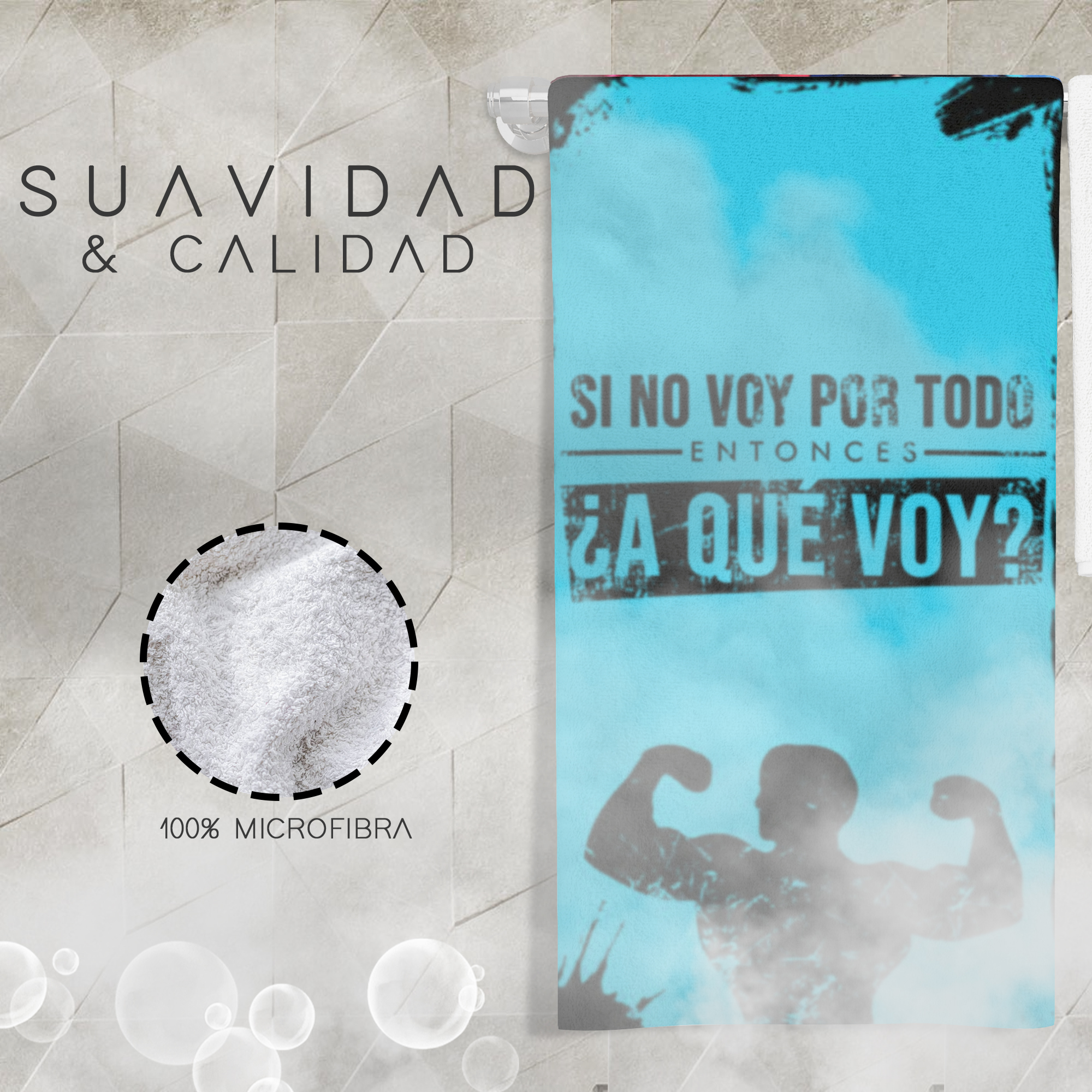 Toalla Deportiva Gym Microfibra Diseño Atleta Gimnasio Piscina