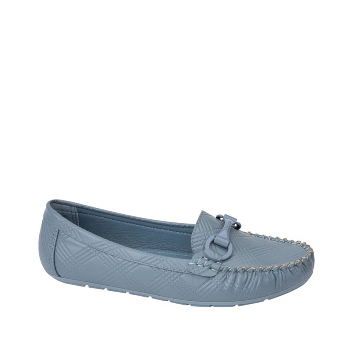 Mocasín confort de piso con plantilla acojinada, marca Shosh Flex, color azul, mod. 1075409