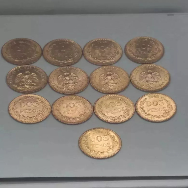 13 Monedas Arras Cofre $2 Oro Año 1945 Valor Historico