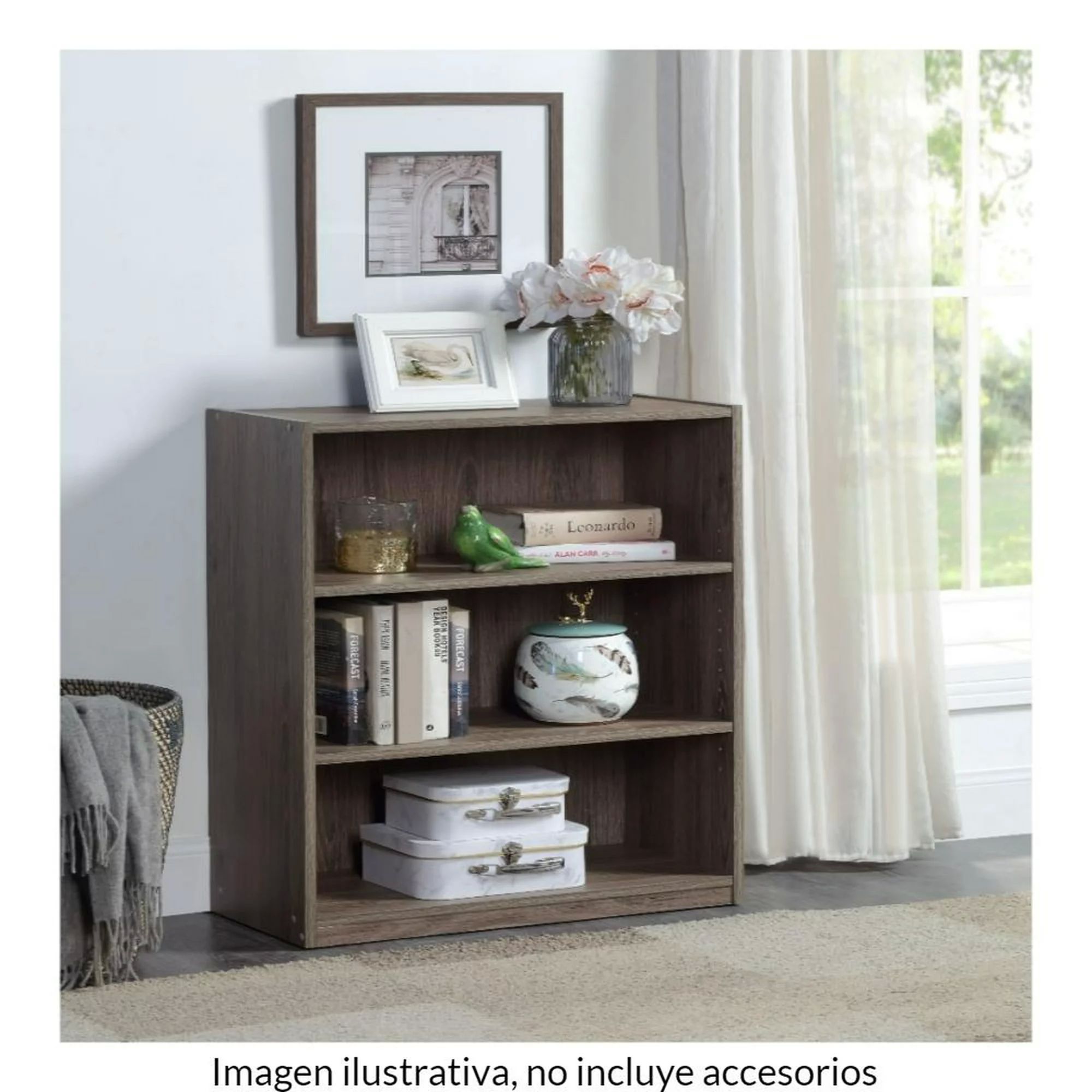 Librero 3 repisas cafe.