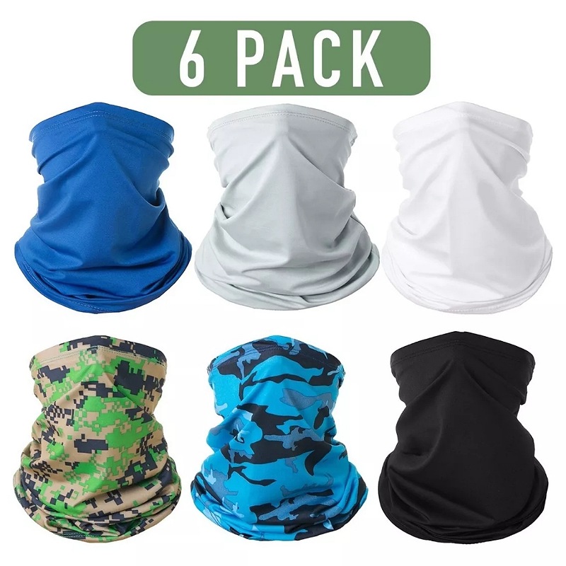 6 Pack Bandana, Bufanda/mascara/cacería/moto/pesca/sol