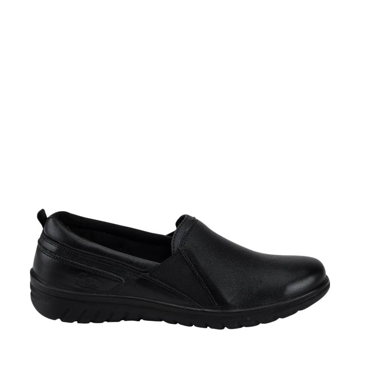 Choclos de piel negros con elástico para mujer, marca Flexi, mod. 833586