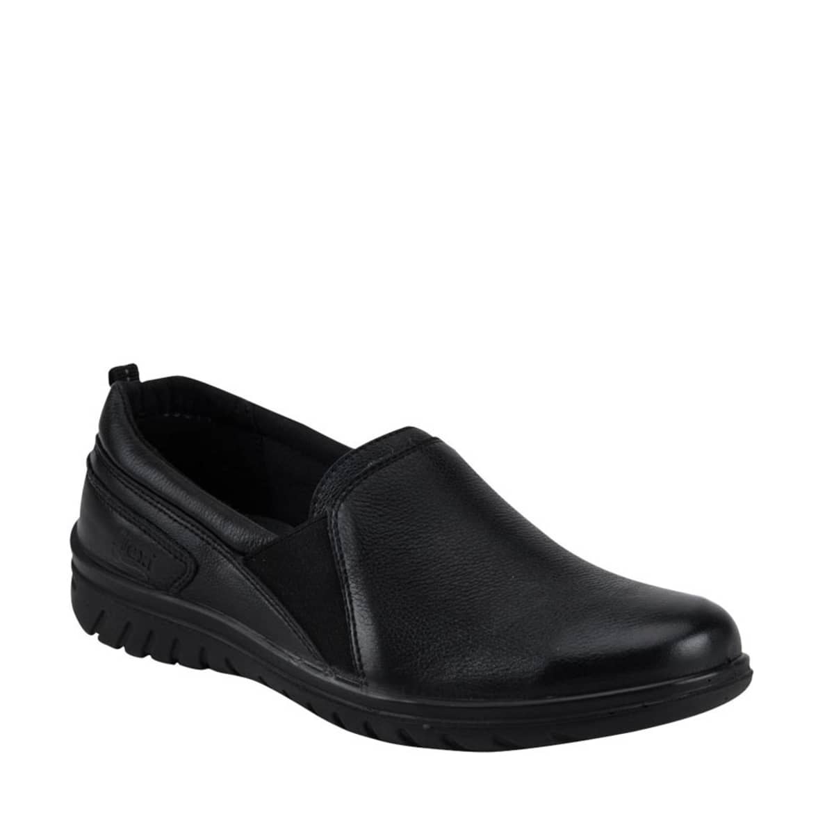 Choclos de piel negros con elástico para mujer, marca Flexi, mod. 833586