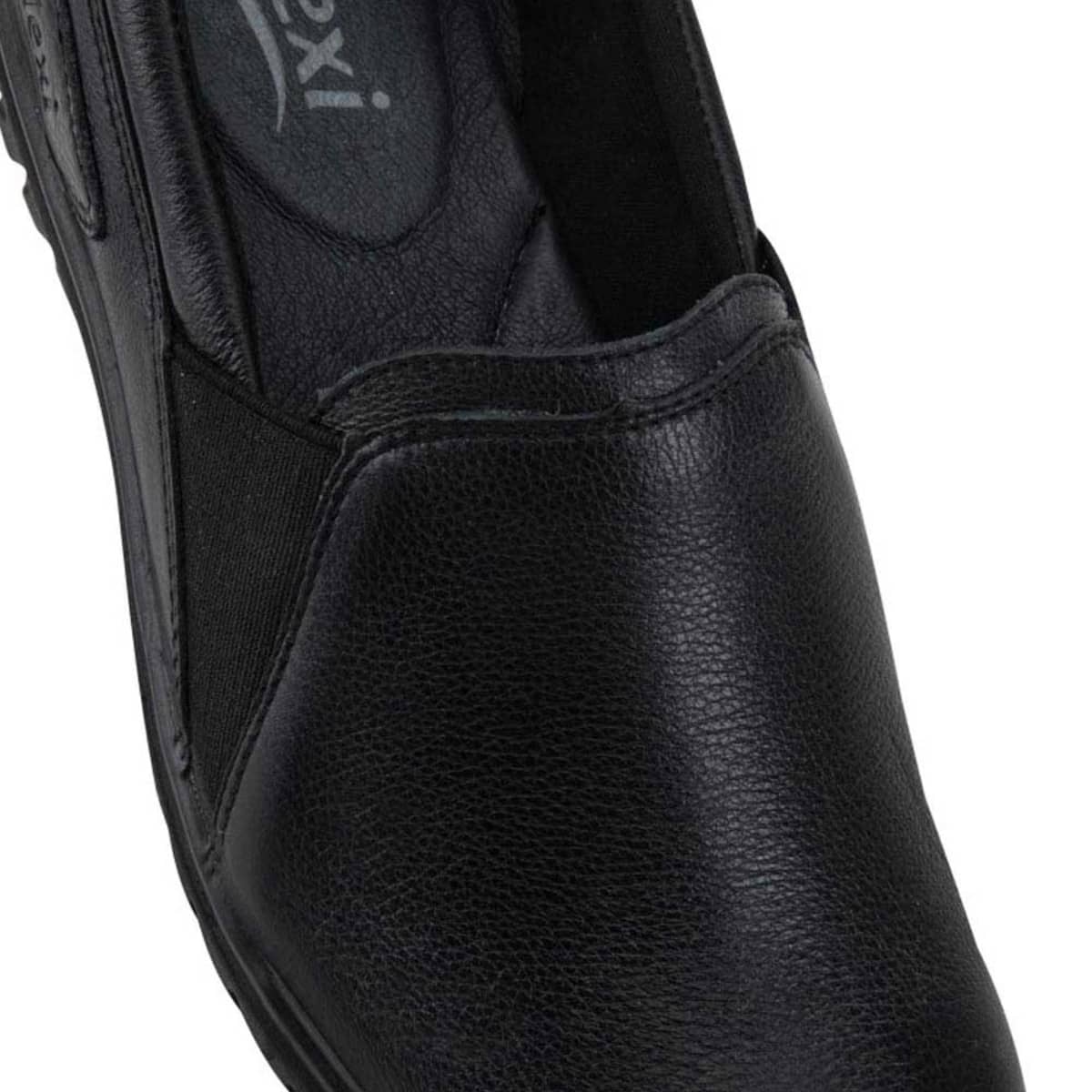 Choclos de piel negros con elástico para mujer, marca Flexi, mod. 833586