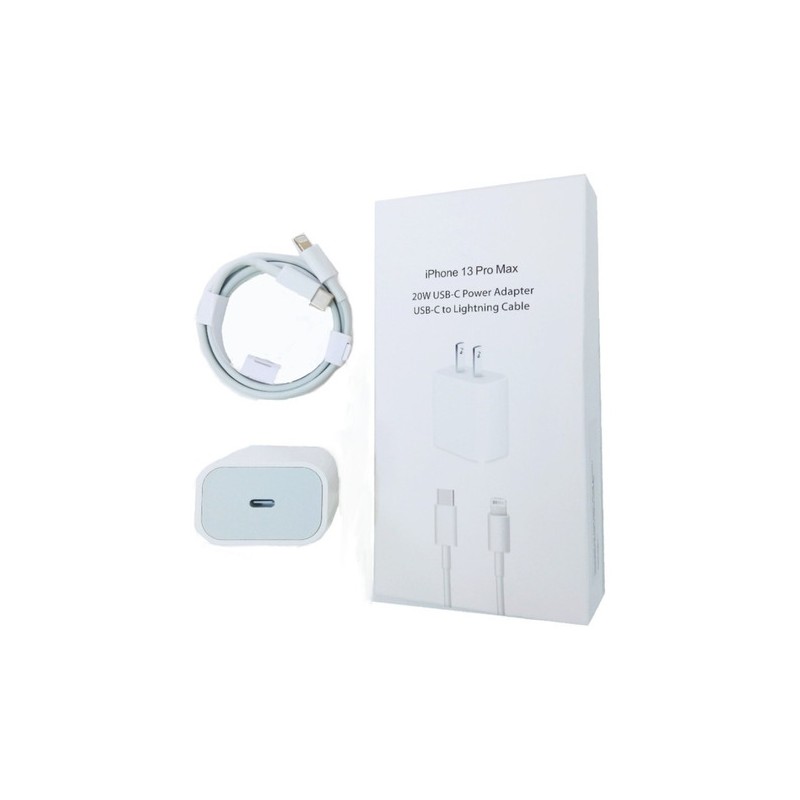 Cargador Completo Para Apple Tipo C 20W Caja iPhone 5-14 iPad 4-13	