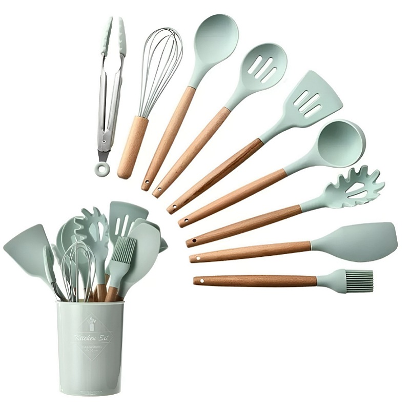 Utensilios De Cocina ESPATULAS De Silicona Y Madera