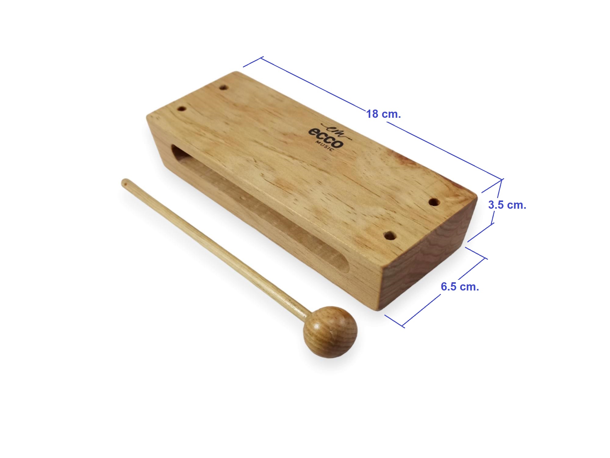 Bloque de Madera- Tono Bajo Wood Block Large