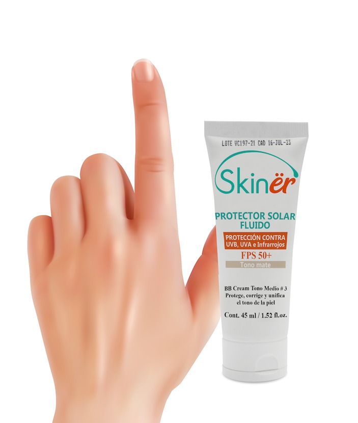 Protector solar Facial Skinër 45 ml. Filtro con maquillaje Tono # 3