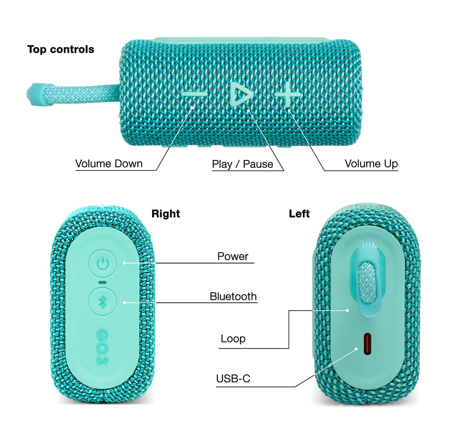 JBL Go 3 Pro, Bocina Inalámbrica Portatil, Verde Aqua