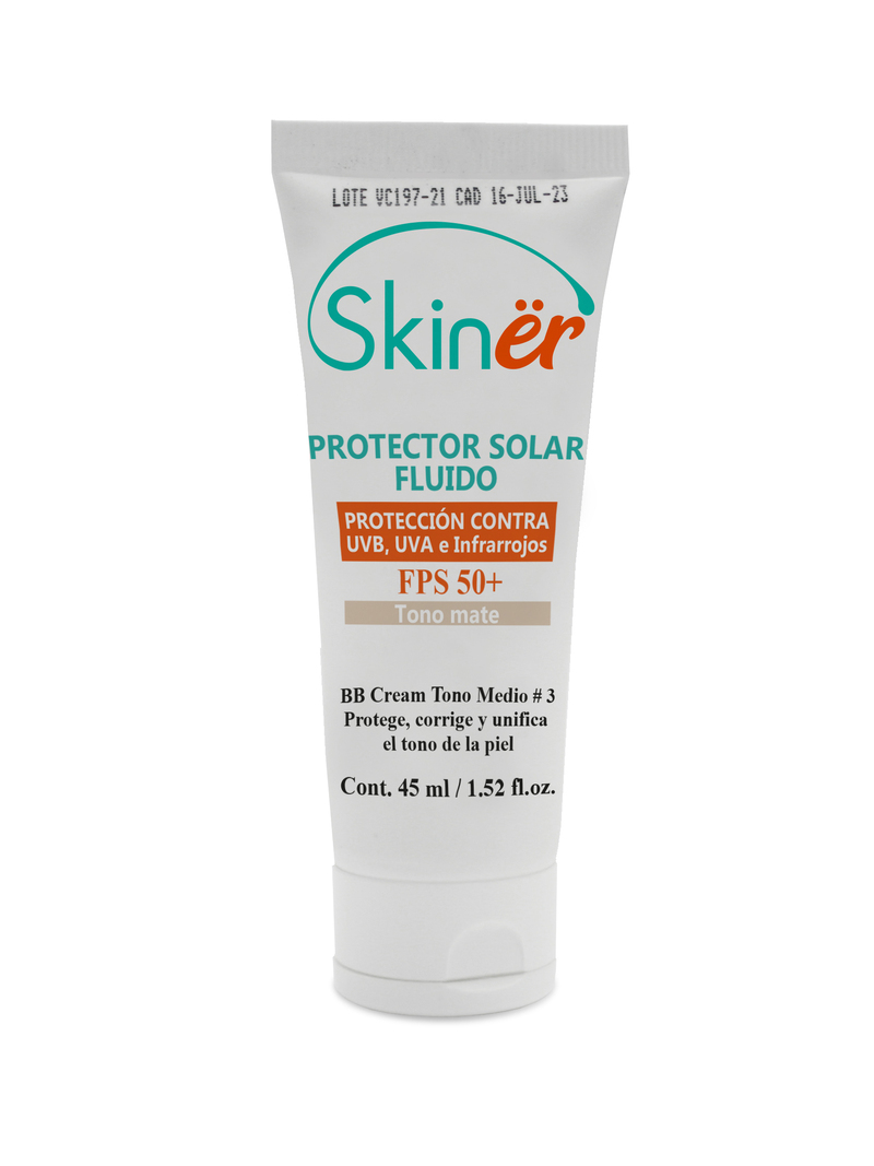 Protector solar Facial Skinër 45 ml. Filtro con maquillaje Tono # 3
