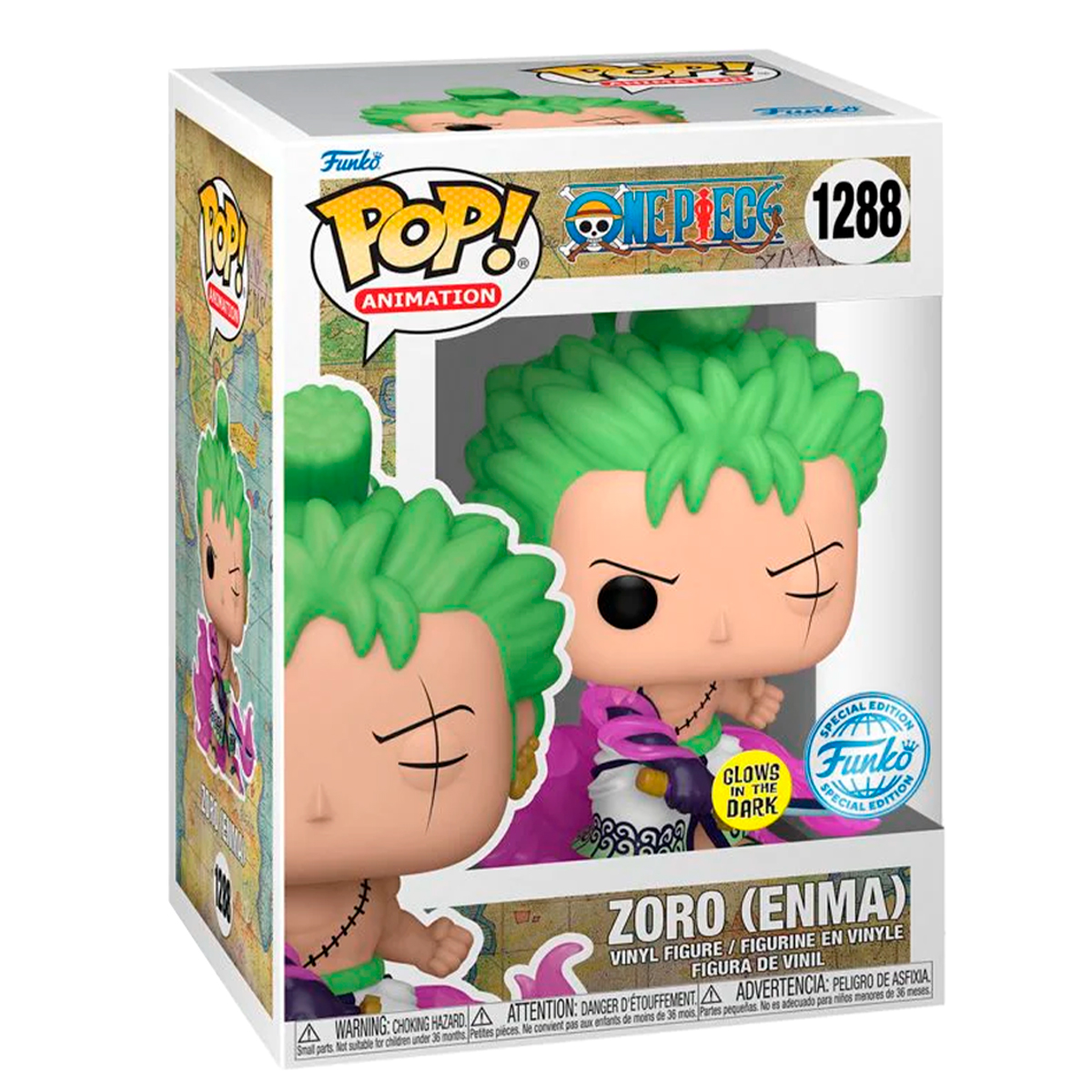 Funko Pop Zoro Enma #1288 Glow One Piece Anime Manga Figura Original