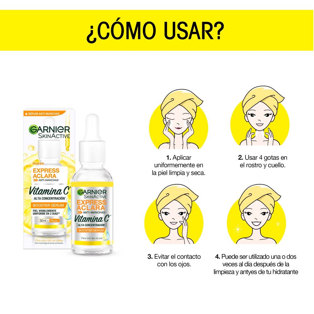Reductor de Manchas Garnier SkinActive, Express Aclara, Crema y Sérum Facial, Vitamina C, 2 piezas