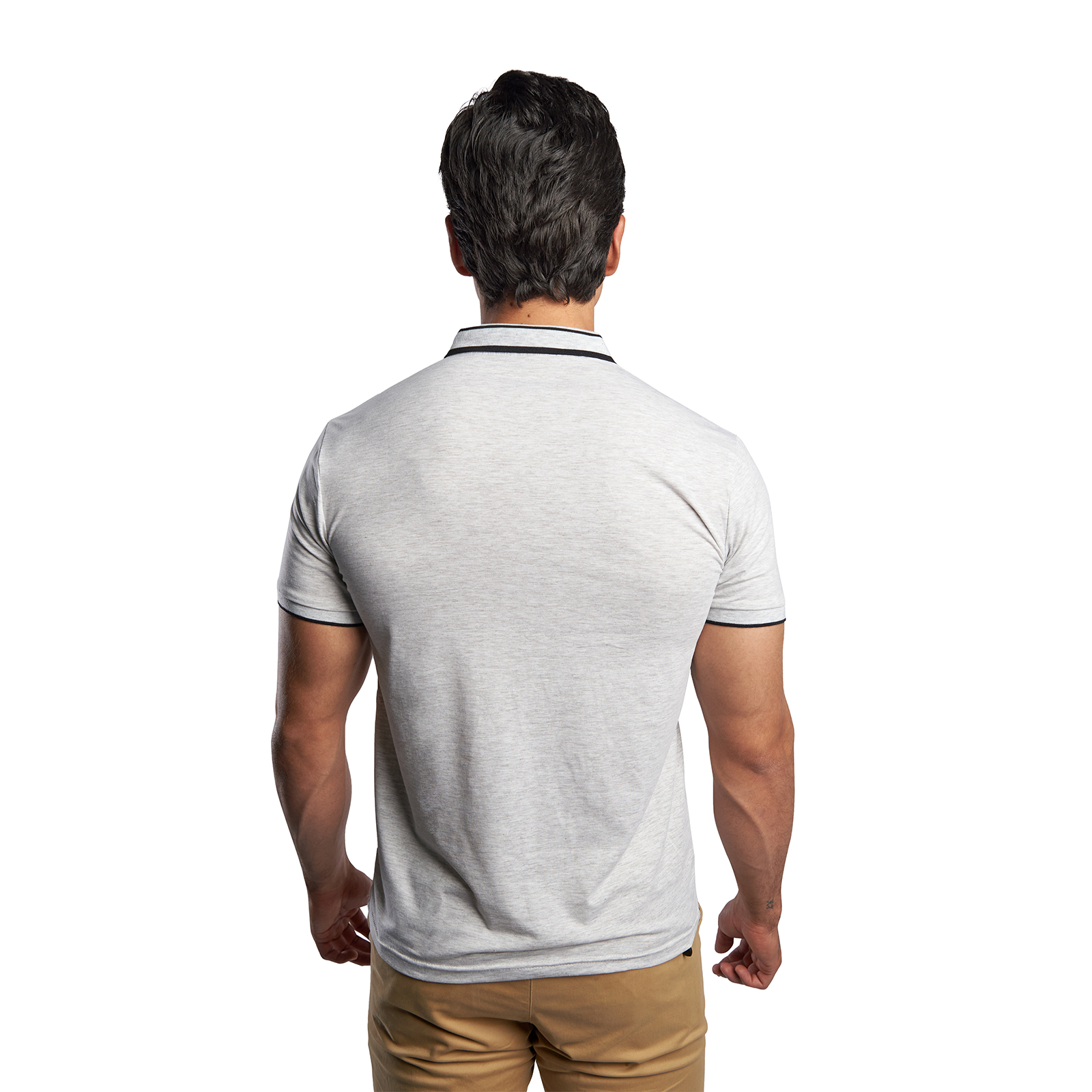 Playera Tipo Polo Para Hombre Calidad Slim Moda Casual Chili Beans Color Gris 