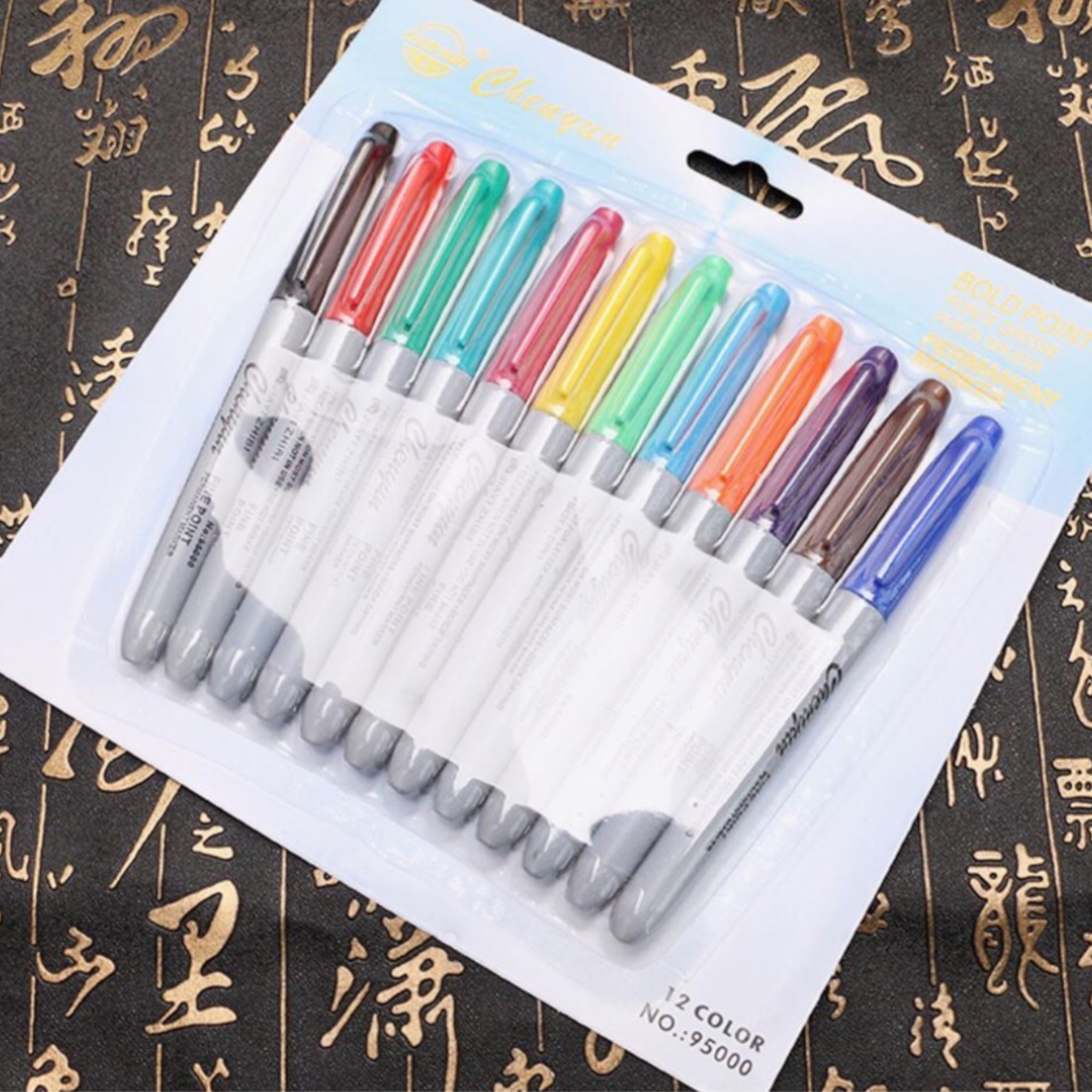 12 Plumón Marcador Permanente Calidad Escolar 