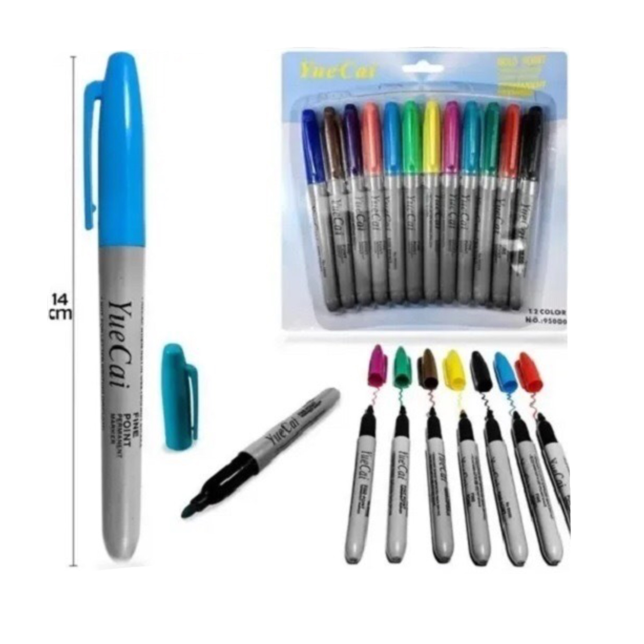 12 Plumón Marcador Permanente Calidad Escolar 