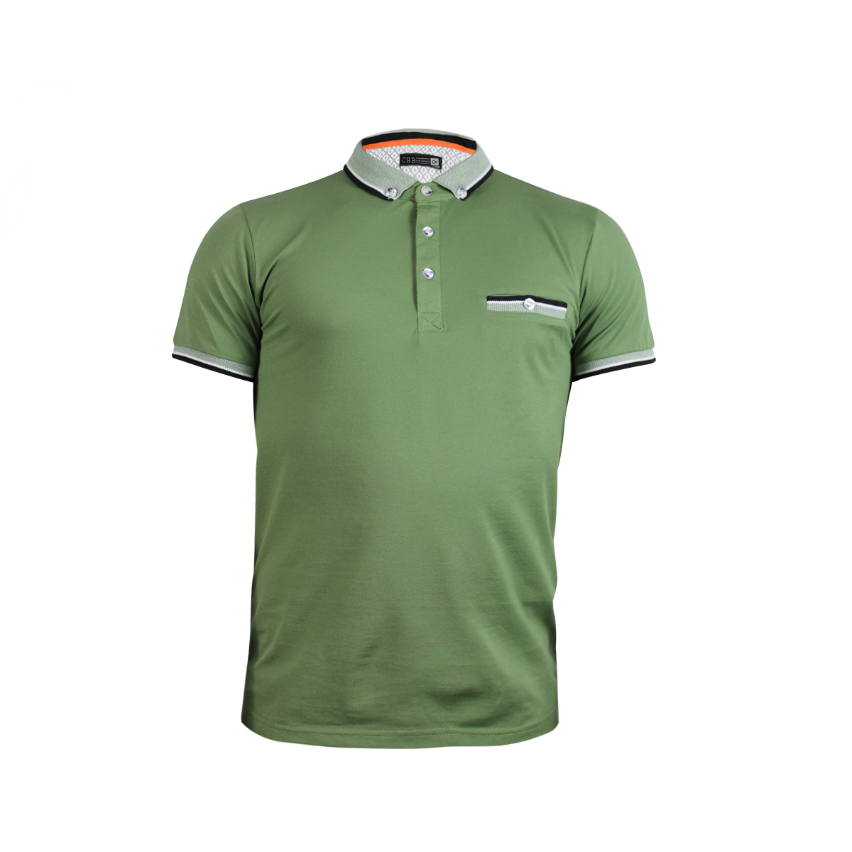 Tipo Polo Para Hombre Calidad Slim Moda Casual Chili Beans Color Verde 