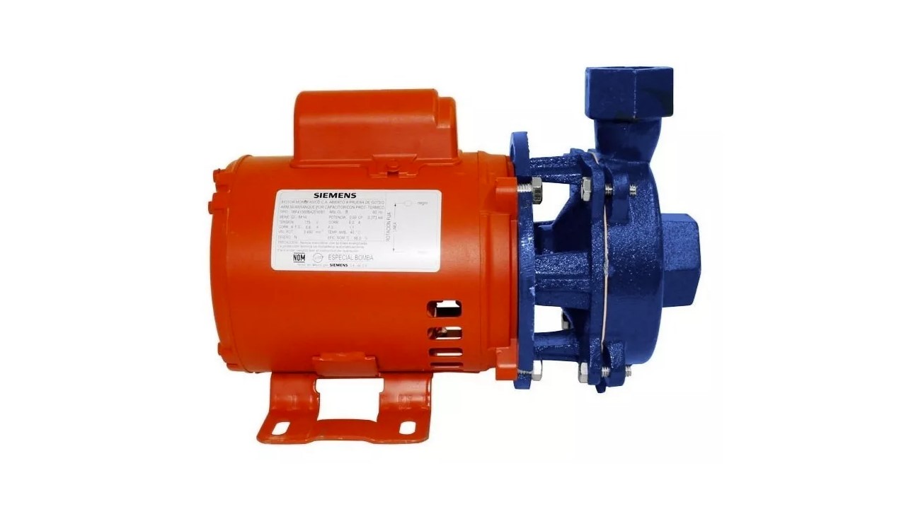 Bomba monofásica Siemens BCM115 1hp color naranja/azul