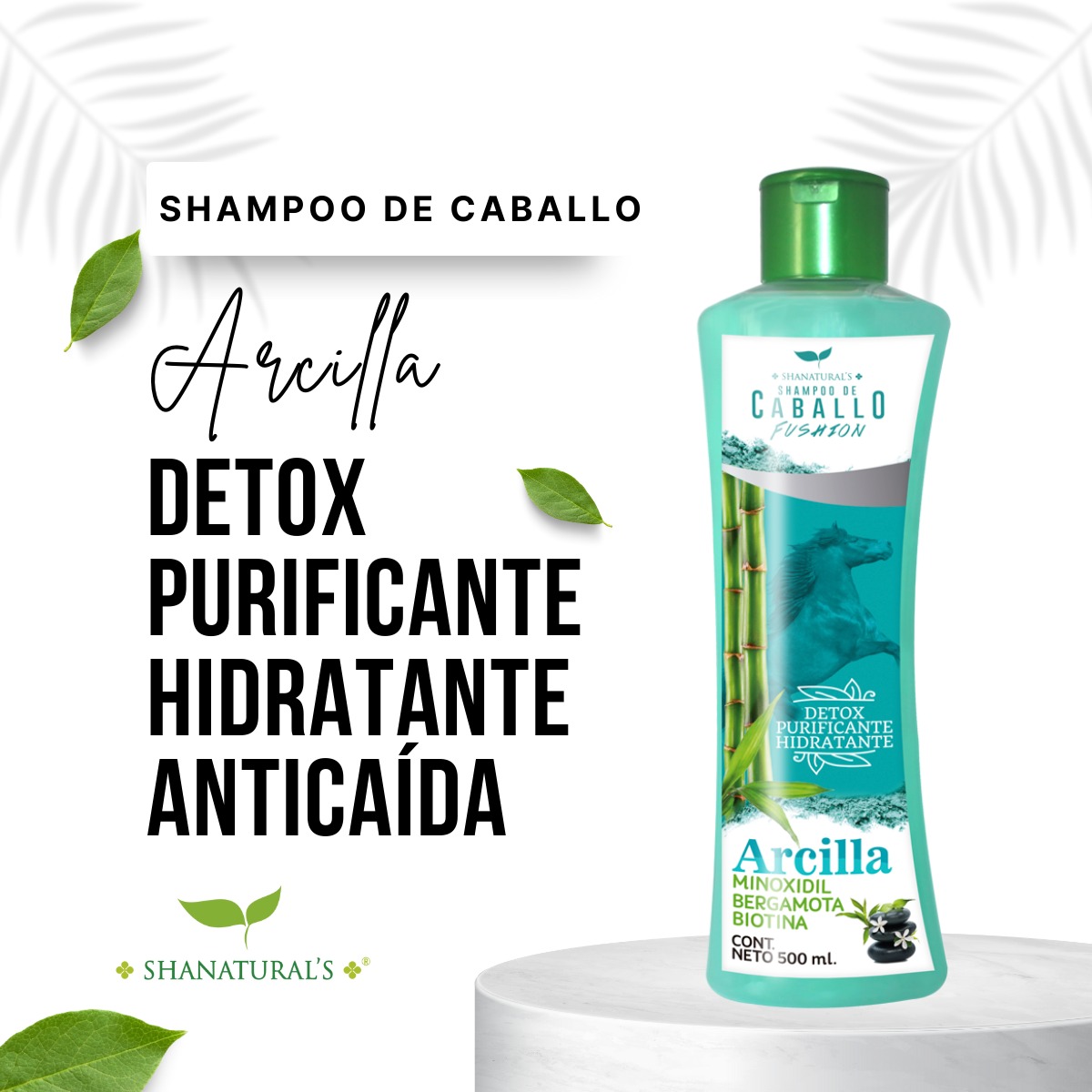 SHAMPOO FUSHION ARCILLA SHANATURALS 500 ML
