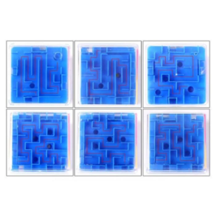 Laberinto en Cubo 3D Transparente MXLYH-006-3 1 Pza Azul 7,5x7,5x7,5cm Plástico Cubo Mágico Transparente, Labyrinth-3D