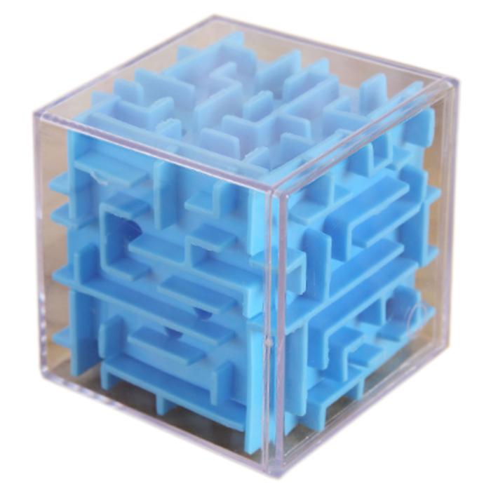 Laberinto 3D para niños MXLYH-006-2 1 Pza Azul 7,5x7,5x7,5cm Plástico Cubo Mágico Transparente, Labyrinth-3D