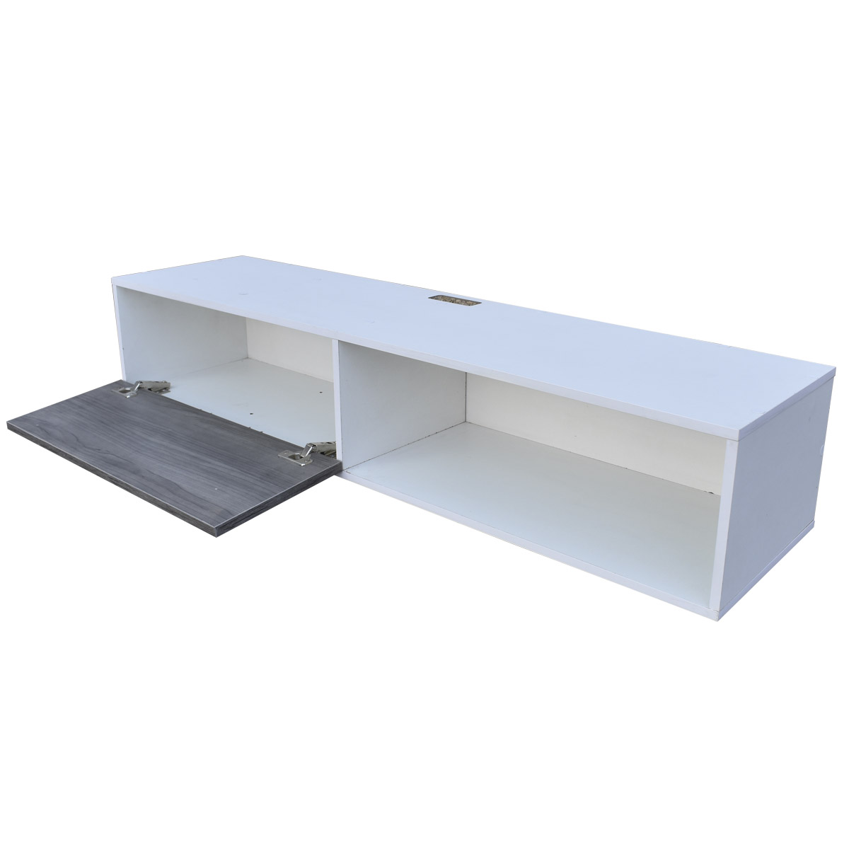 Centro De Entretenimiento para tv Flotante Hogare  color Blanco  Gris