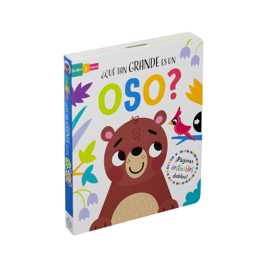 Libro infantil con ventanas deslizables: ¿Qué tan grande es un oso?