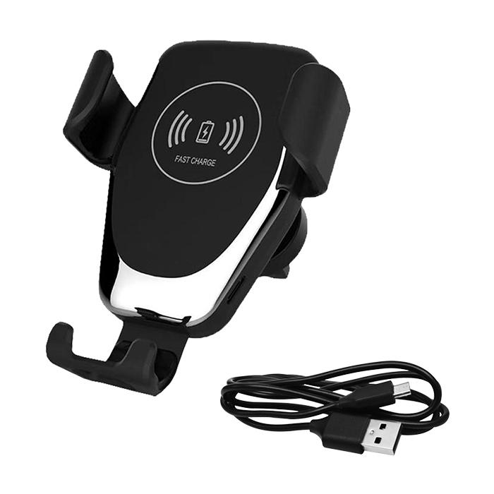 Cargador para auto de Sensor Qi MXHCC-002-15 DC 9V 1A Inalámbrico Negro Cable USB Incluido, CarCharge