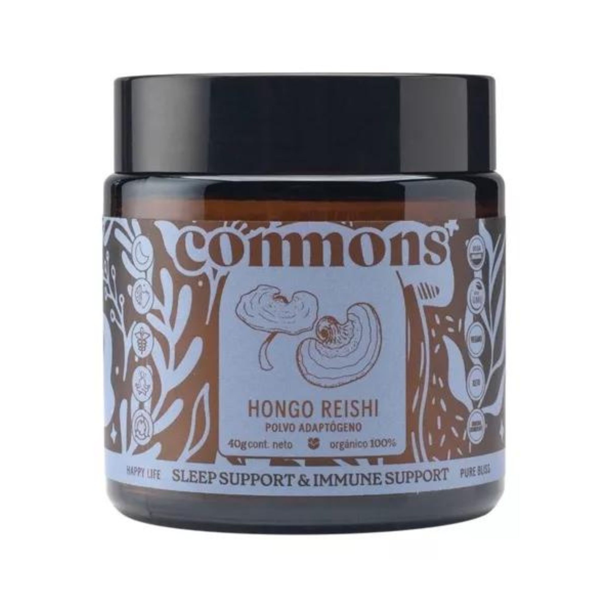 Hongo Adaptógeno Reishi 40g Commons Polvo 100% Orgánico
